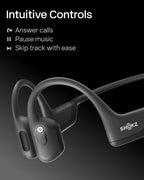 SHOKZ OpenRun Pro - Open-Ear Bluetooth Bone Conduction Sport Headphones - Sweat Resistant Wireless Earphones for Workouts and Running with Premium Deep Base - Built-in Mic, with Hair Band