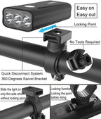 BIKIL Bike Lights Set Front and Back, USB C Rechargeable 6400 mAh Super Bright 2400 Lumen Bicycle light,Easy to Install Bike Headlight and Taillight Combinations,Road and Mountain Cycling Light
