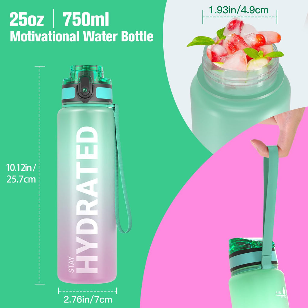Sahara Sailor Water Bottle 1L, Leakproof Tritan Bottle with Time Marker