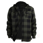 Lumberjack Mens Flannel Jackets Sherpa Lined Fleece Zip Up Winter Warm Workout Padded Plaid Sweatshirt with Hood