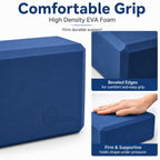 EXERZ Yoga Blocks 2pcs Gym Bricks -Comfortable Fitness Yoga Bricks, Anti-Slip, Lightweight and Travel Friendly Pilates Practice