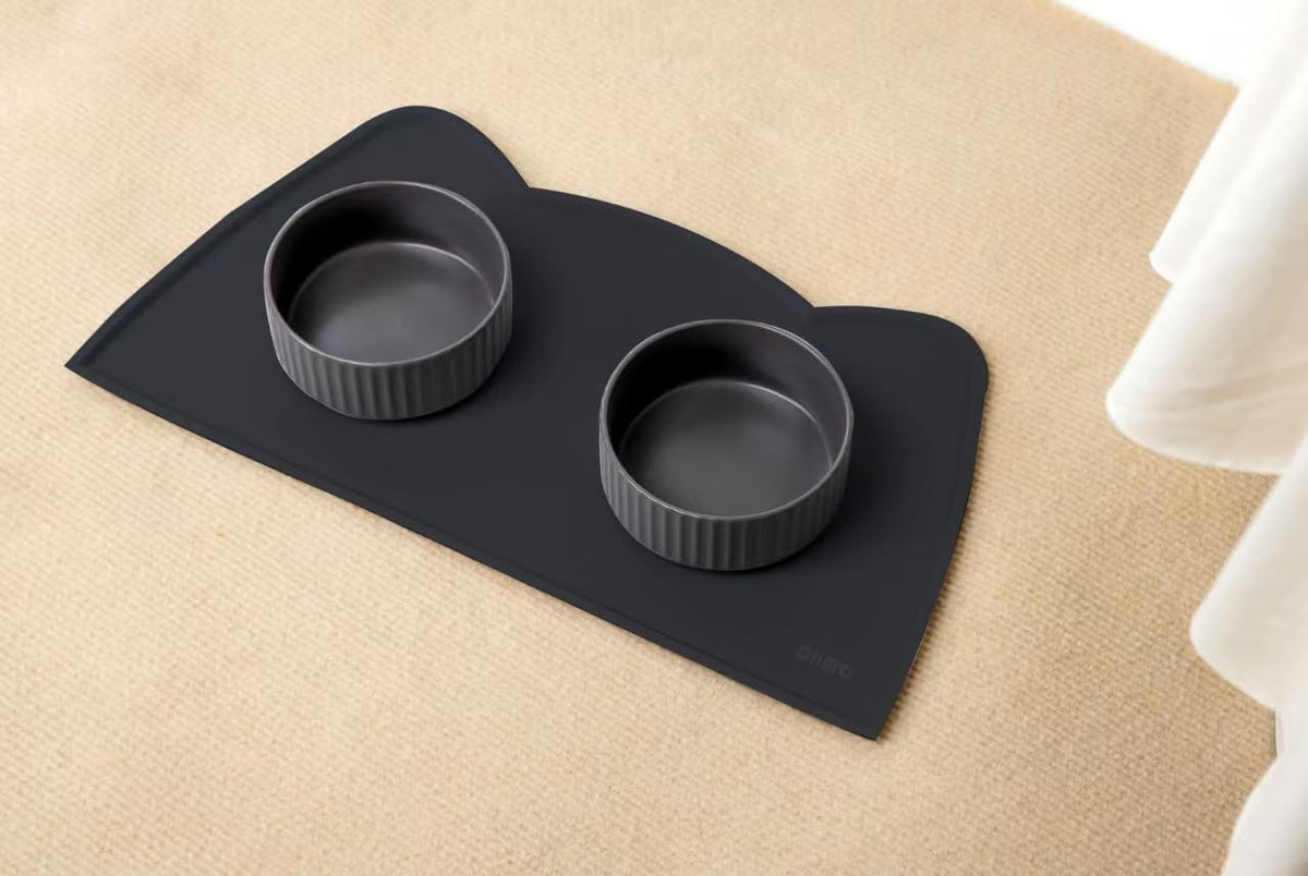 OHMO Silicone Cat Food Mat for Food&Water Bowls, 46x25cm, Honey