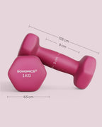 SONGMICS Hex Neoprene Dumbbells, 1/2/3/4/5KG Pair Weights for Fitness Training