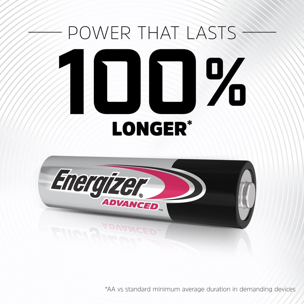 Energizer Advanced AA Batteries (12 Pack) up to 100% Longer Lasting