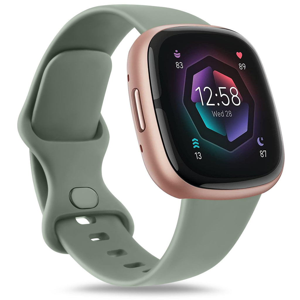 AK Straps for Fitbit Sense 2/Fitbit Sense/Fitbit Versa 4/Fitbit Versa 3 Straps for Women Men,Silicone Sport Classic Soft Replacement Straps Compatible with Fitbit Versa 3/Versa 4/Sense/Sense 2