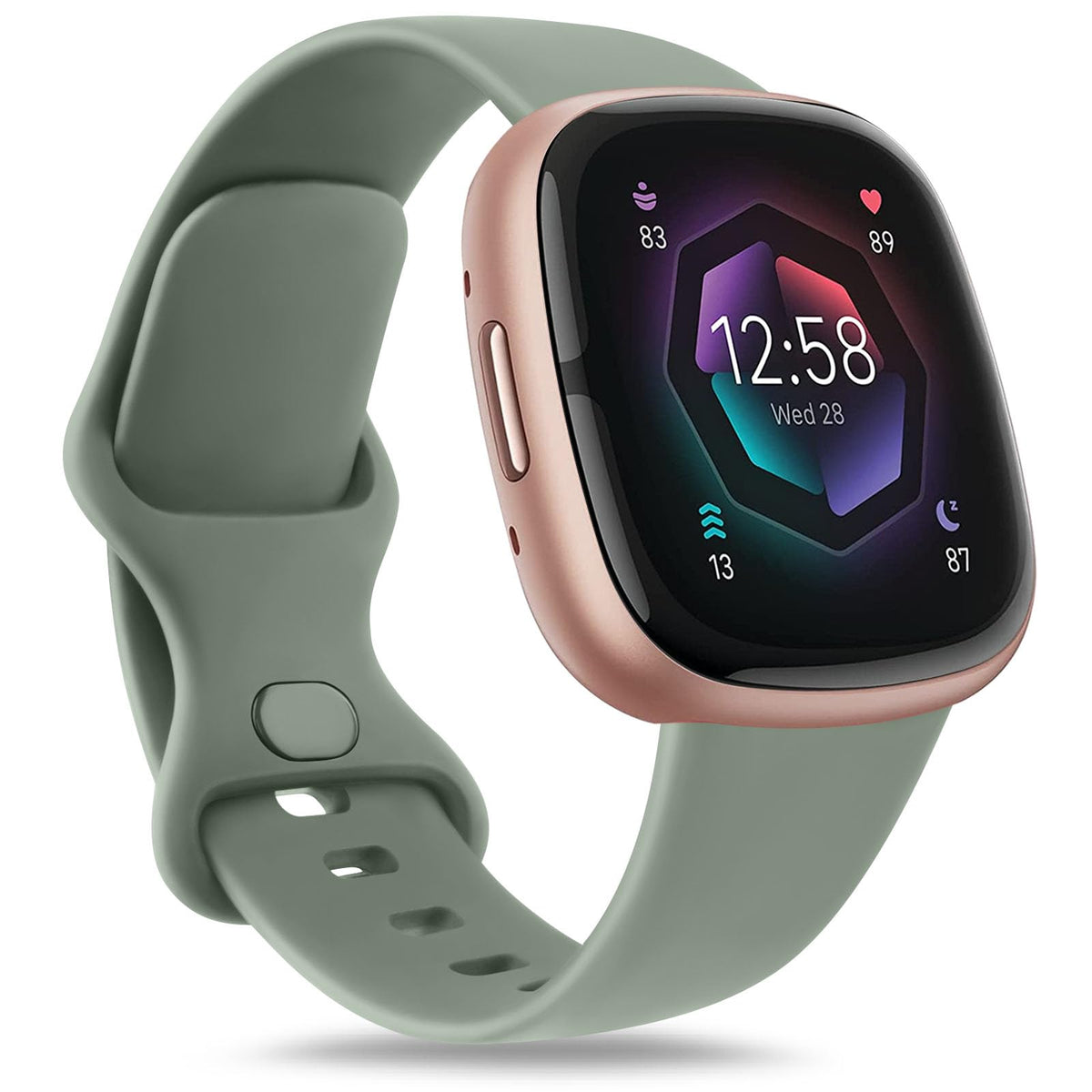 AK Straps for Fitbit Sense 2/Fitbit Sense/Fitbit Versa 4/Fitbit Versa 3 Straps for Women Men,Silicone Sport Classic Soft Replacement Straps Compatible with Fitbit Versa 3/Versa 4/Sense/Sense 2