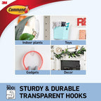 Command Medium Hooks, Clear, 2 Hooks and 4 Adhesive Strips