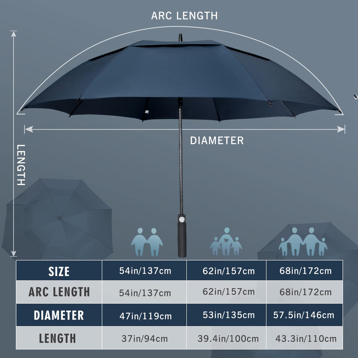 ZOMAKE Golf Umbrella Windproof and Rainproof Large