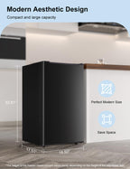BODACIOUS 3.2 Cu.Ft Mini Freezer - Compact Upright Small Freezer - Silver