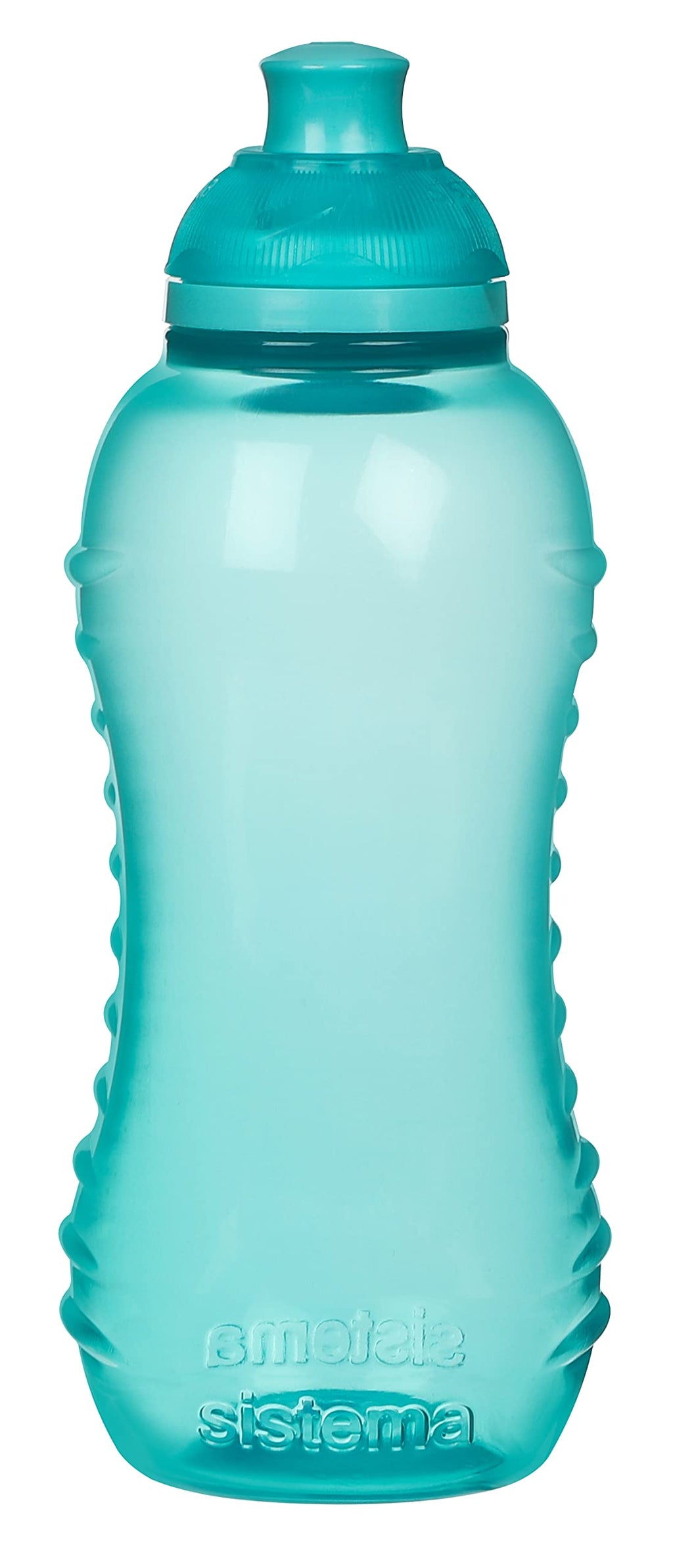 Sistema Squeeze Twist 'n' Sip Sports Water Bottles | 460 ml | Leakproof Kids Water Bottles | BPA-Free | Blue | 4 Count