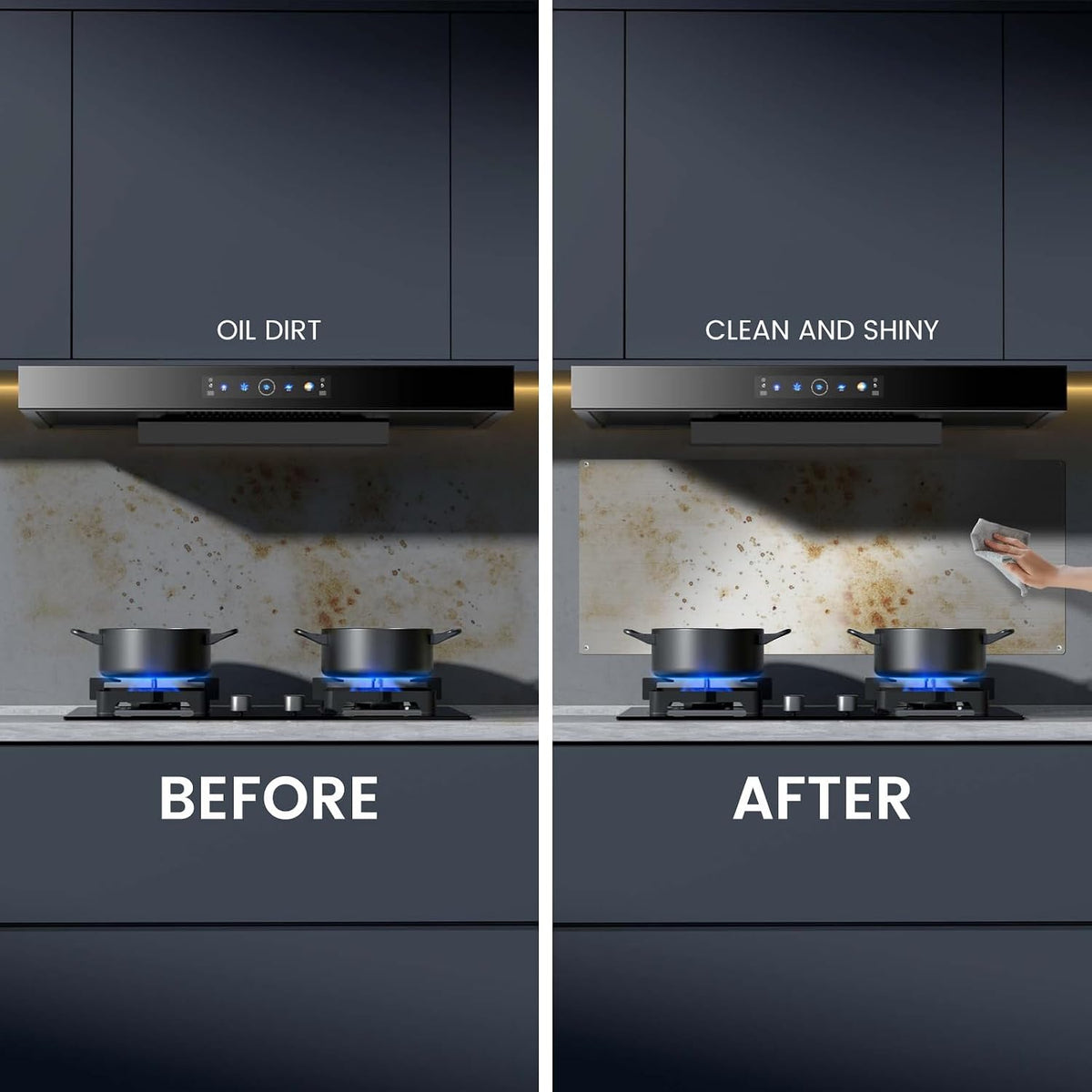 12"x29.5" Stainless Steel Backsplash - Ultra Flat & Easy to Clean, Protect Wall from Splash & Stain - Kitchen Stove Backsplash Panel for Oven & Range Hood with Pre-Drilled Holes