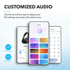 Soundcore by Anker Q20i Headphones with Protective Case, Blue, Bundle
