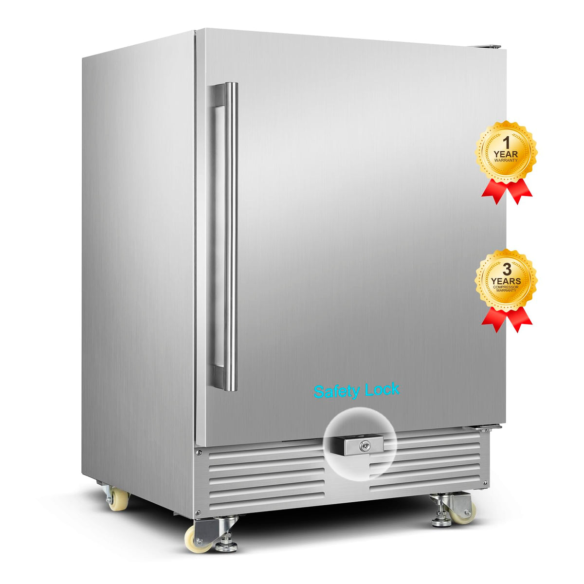 24" Dual Zone Wine and Beverage Refrigerator, Under Counter with Glass Door