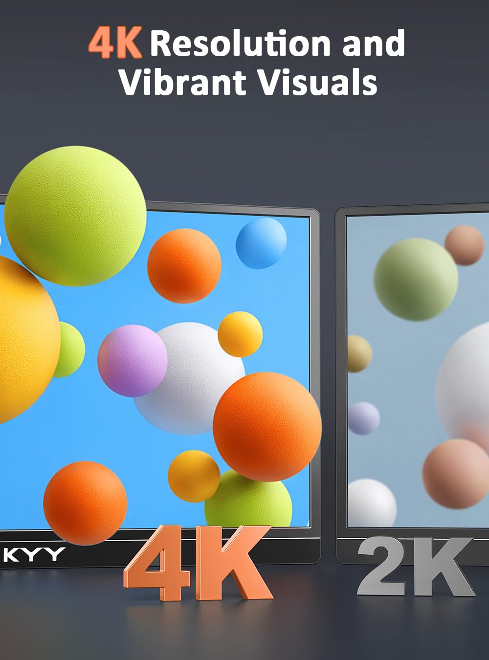 KYY Portable Monitor 15.6" 1080P Computer Monitor Screen Extender w/Cover