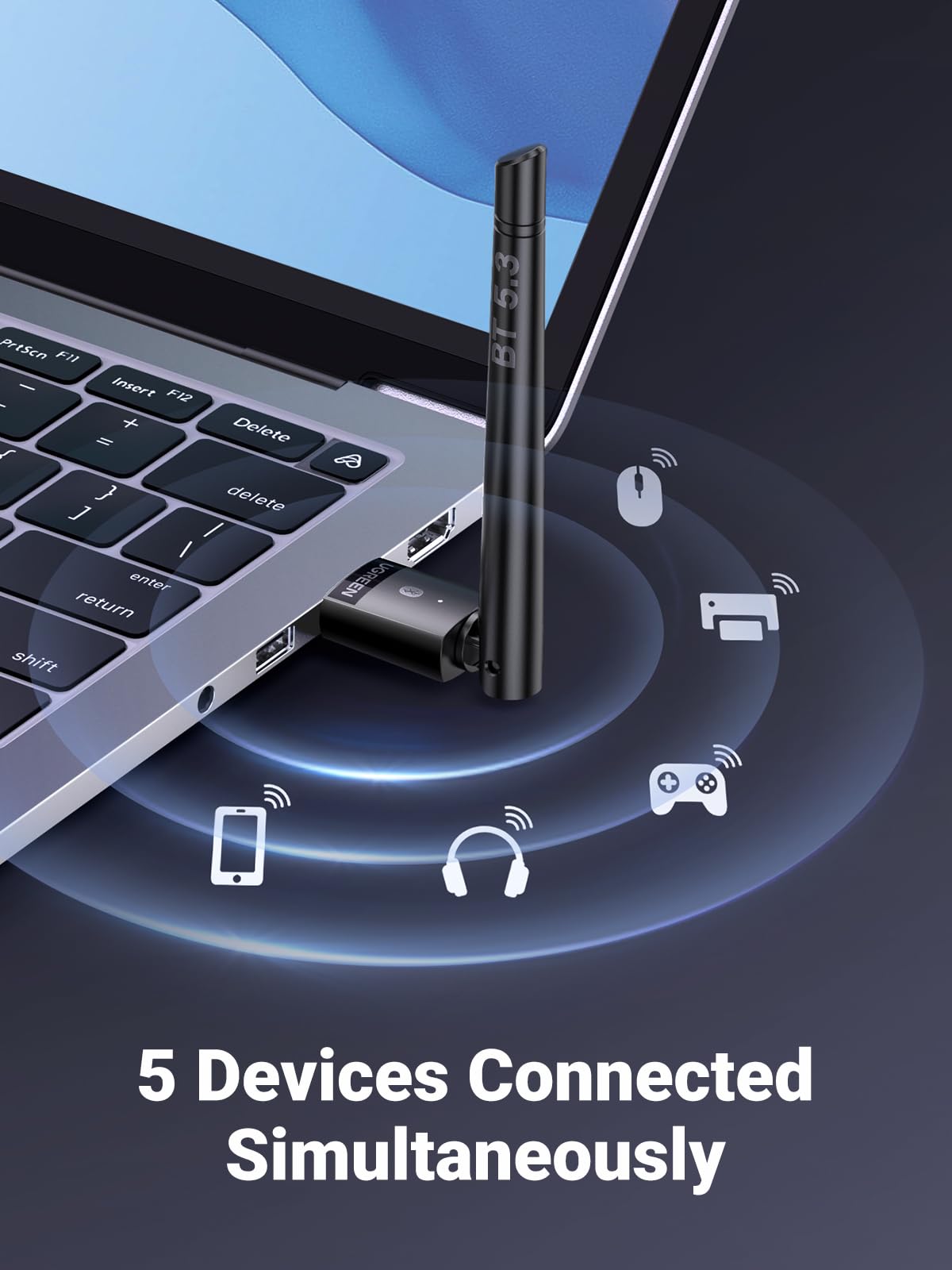 UGREEN Bluetooth 5.4 Adapter, USB Bluetooth Dongle for PC, Plug & Play