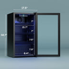 Beverage Refrigerator, 2.47 Cu.Ft Mini Fridge Beverage Cooler
