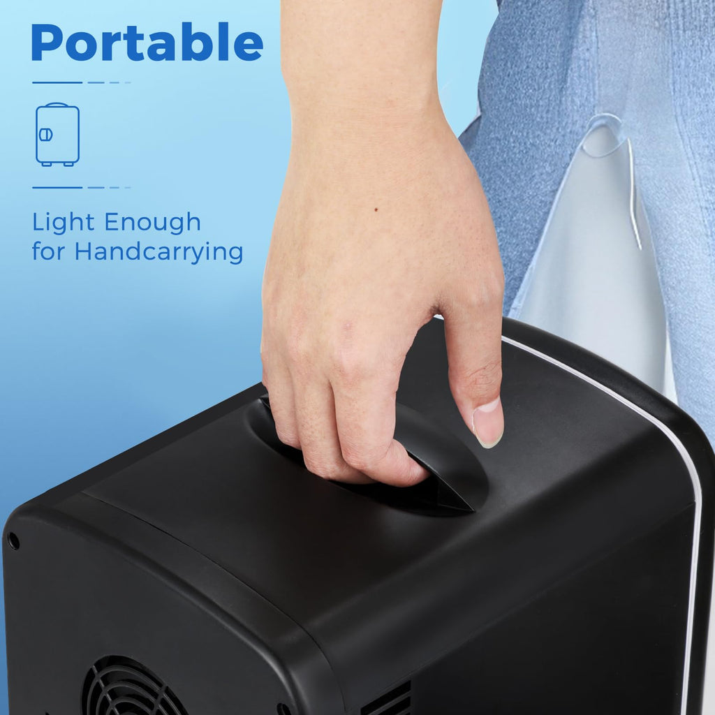 Antarctic Star Compact Refrigerator, Portable Mini Fridge, Skin Care 4L Capacity/6 Cans, for Bedroom, Car, Office & Dorm, Small Cooler for Cosmetics, Beverage and Food, White