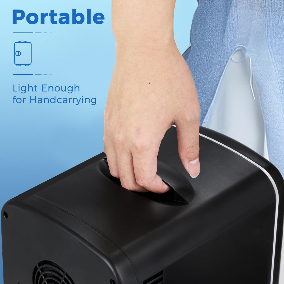 Antarctic Star Compact Refrigerator, Portable Mini Fridge, Skin Care 4L Capacity/6 Cans, for Bedroom, Car, Office & Dorm, Small Cooler for Cosmetics, Beverage and Food, White