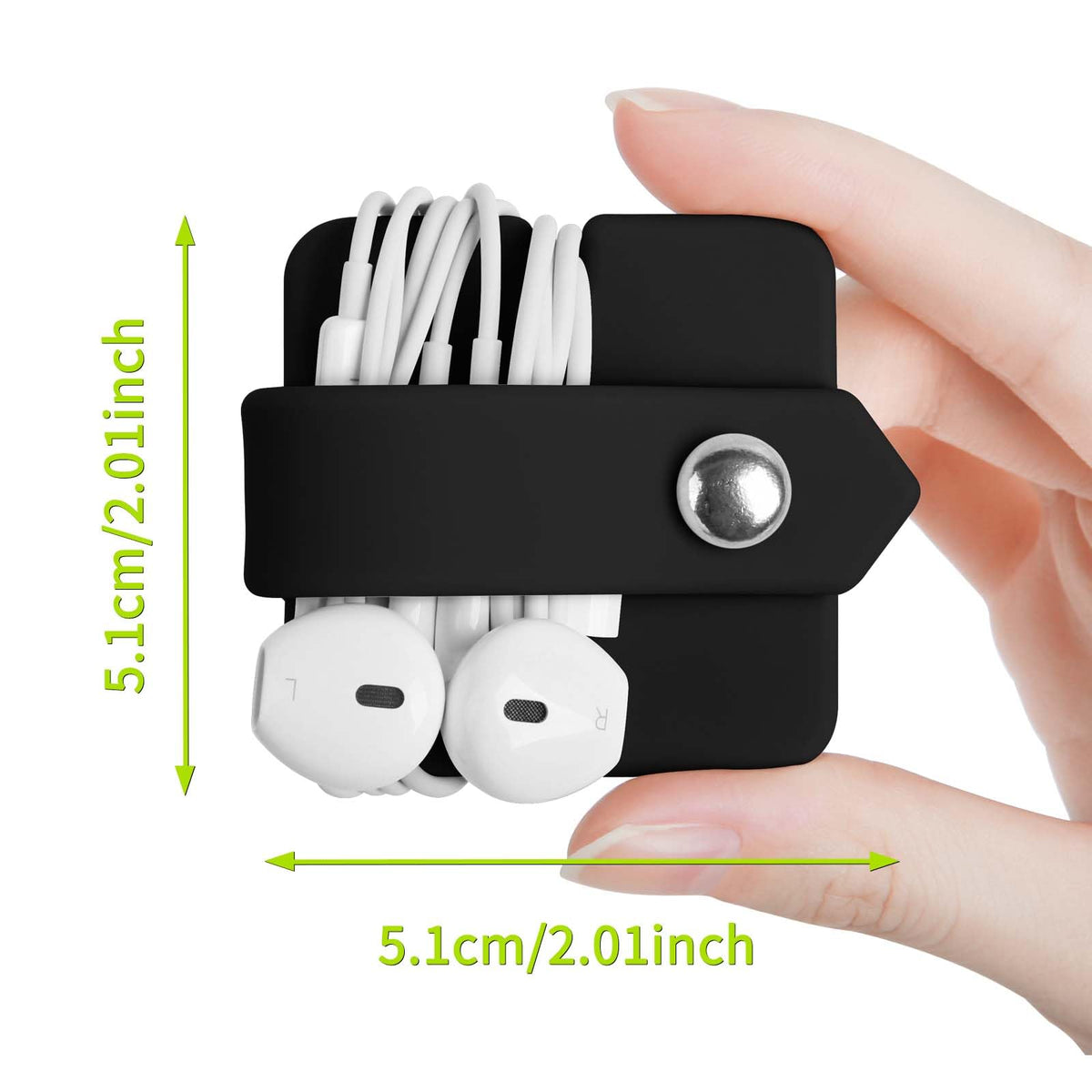 Portable Electronic Device Cover Cord Organizer for Earphones, Yellow