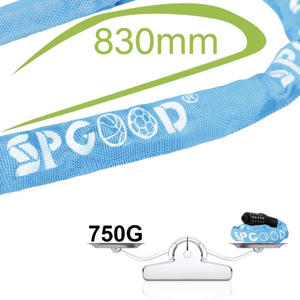 SPGOOD Bike Lock with Combination, Bicycle Lock with Chain(Camouflage)