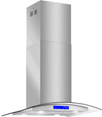 30 in. Lumin Coll 380 CFM Ducted Island Range Hood, LED, Stainless Steel