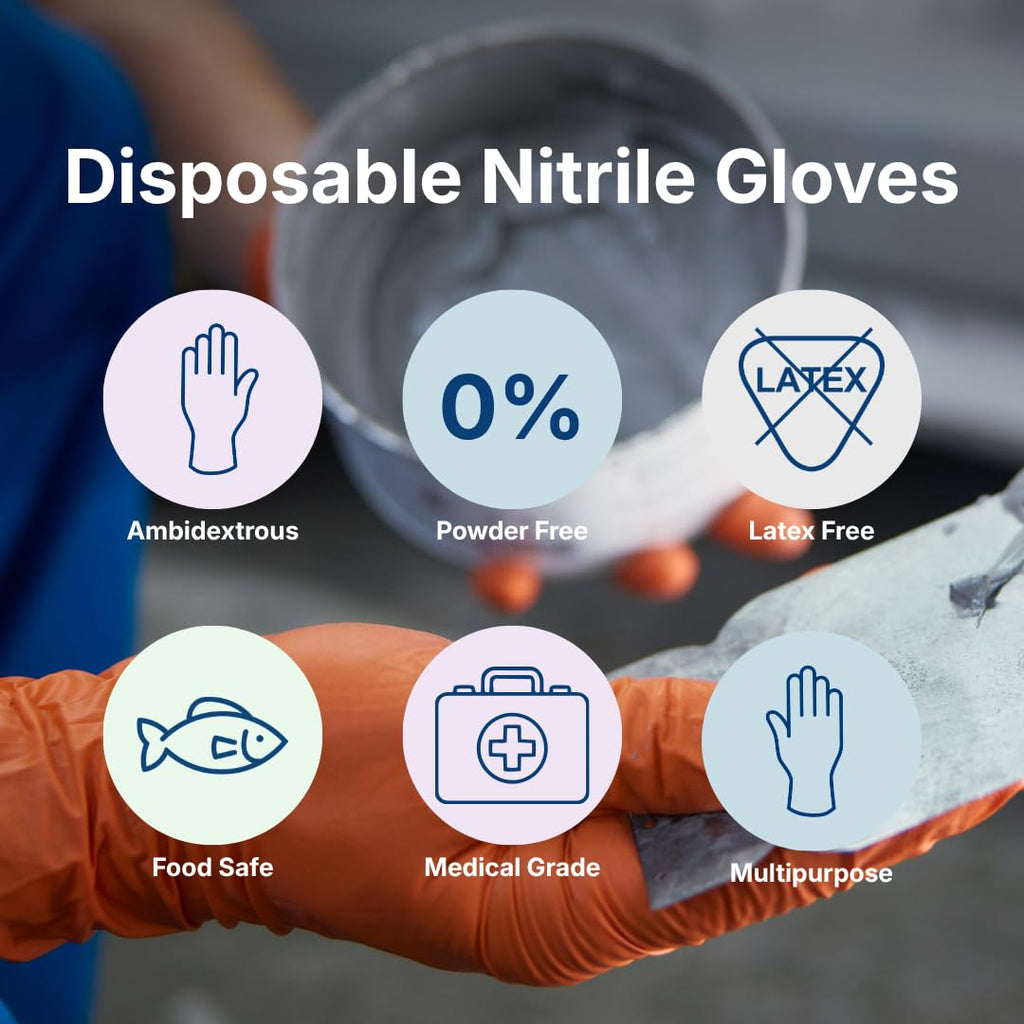 ABENA Pink Disposable Nitrile Gloves, Medium, Pack of 100