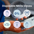 ABENA Pink Disposable Nitrile Gloves, Medium, Pack of 100