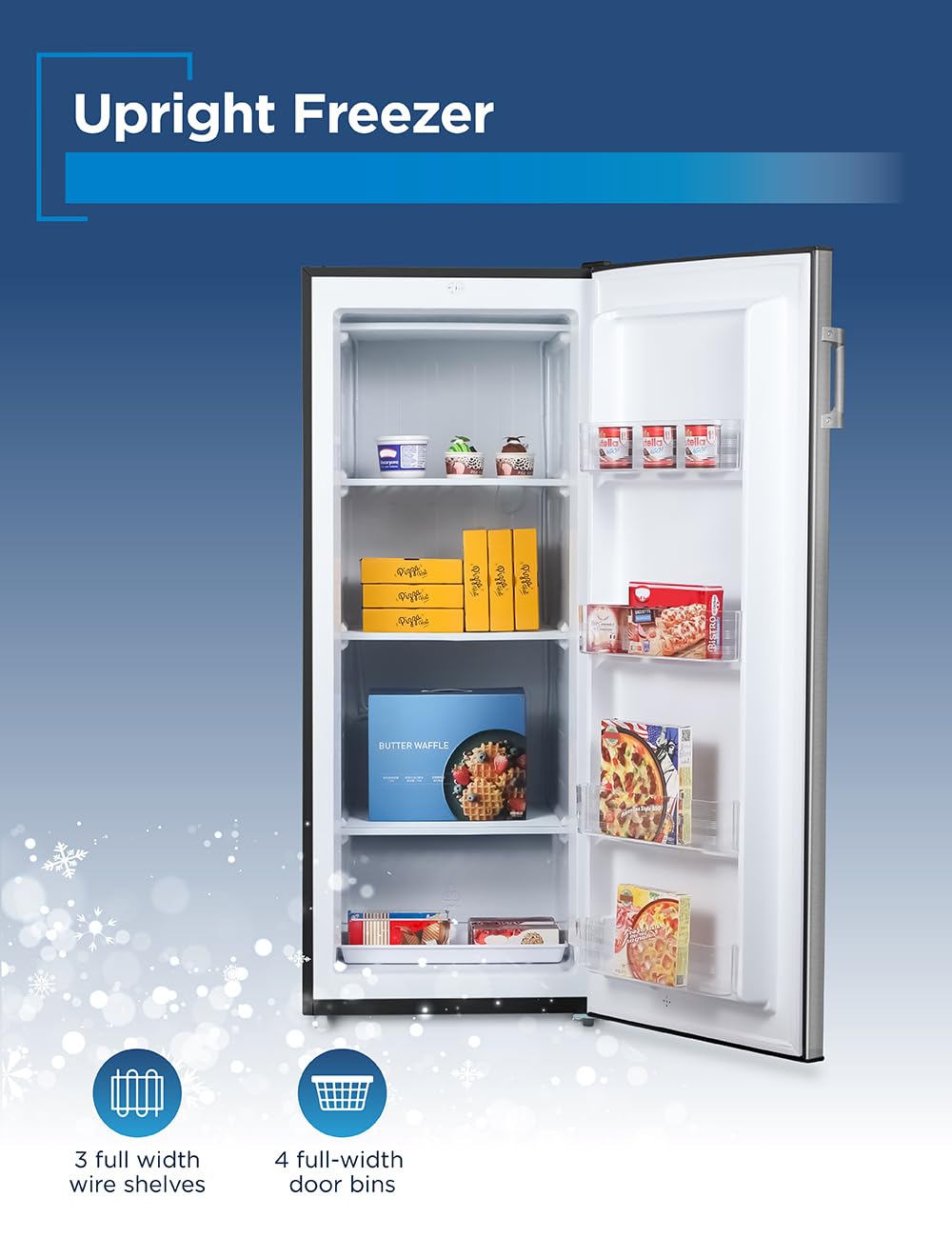 BLACK+DECKER 14 Cu. Ft. Convertible Freezer Refrigerator, Upright Freezer with Glass Shelves, ENERGY STAR rated, Frost Free, BUC1400XB, Black