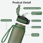 EYQ 1L Water Bottle, 1 Litre Water Bottle with Straw, 32oz Leak-Proof Motivational Sports Drinks Bottle with Time Marker, Tritan BPA-Free, Drinking Waterbottles for Gym Outdoor Sports