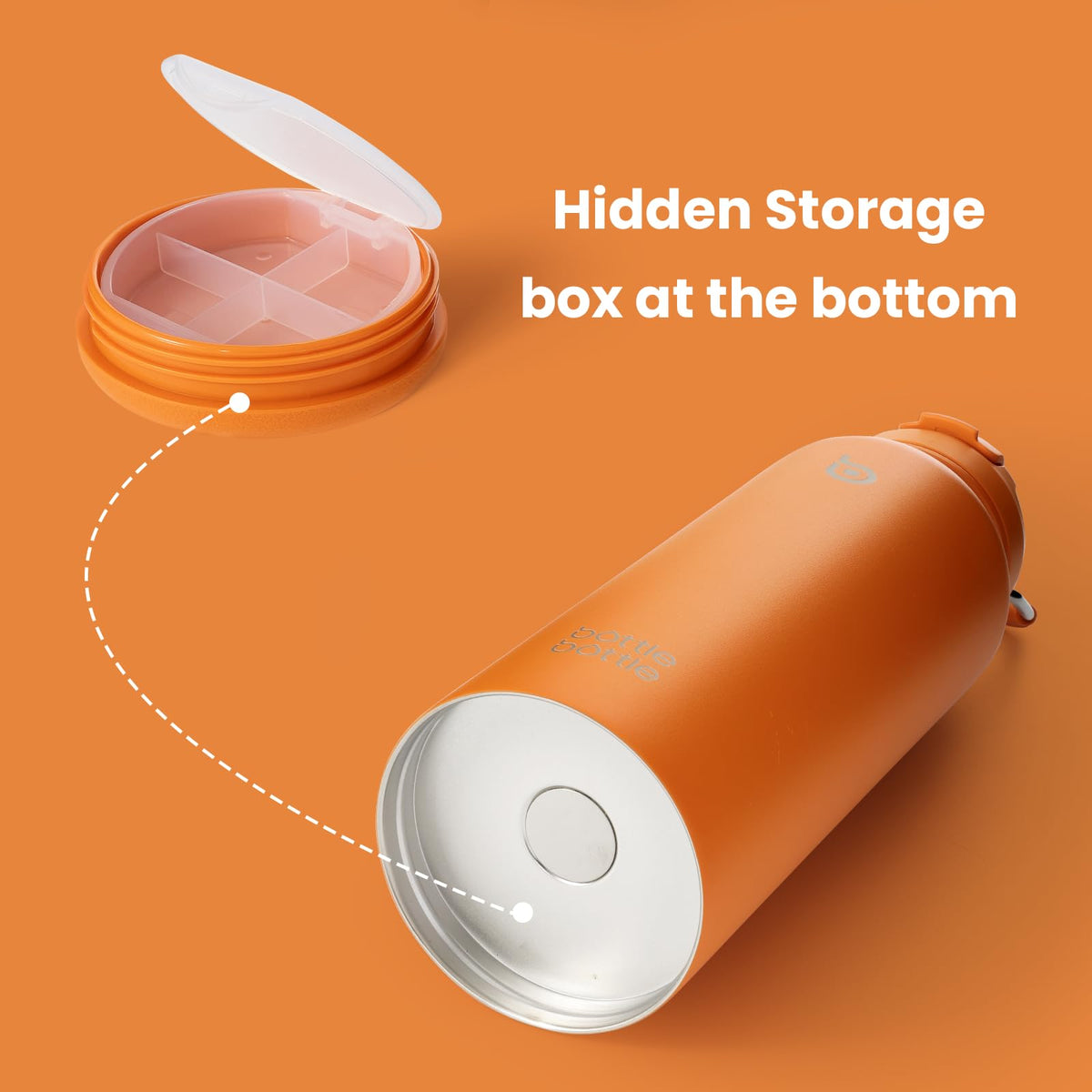 BOTTLE BOTTLE Stainless Steel Bottle with Straw and Pill Box