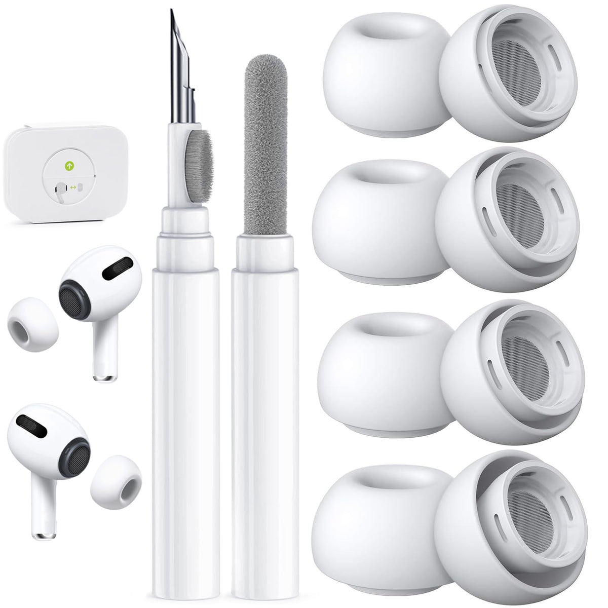 5 Pairs Replacement Ear Tips for AirPods Pro 3 (White)
