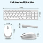LeadsaiL Wireless Keyboard and Mouse Set, 2.4GHz USB Computer Keyboards and Mouse Combo, Ergonomic Design with 12 Multimedia Shortcuts for HP/Lenovo Laptop and Mac-Pink