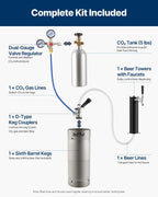 VEVOR Beer Kegerator, Single Tap Commercial Draft Beer Dispenser for D system, Full Size Keg Refrigerator with 5lbs CO2 Tank, Hold 2 Sixth / 2 Ball lock keg, Black