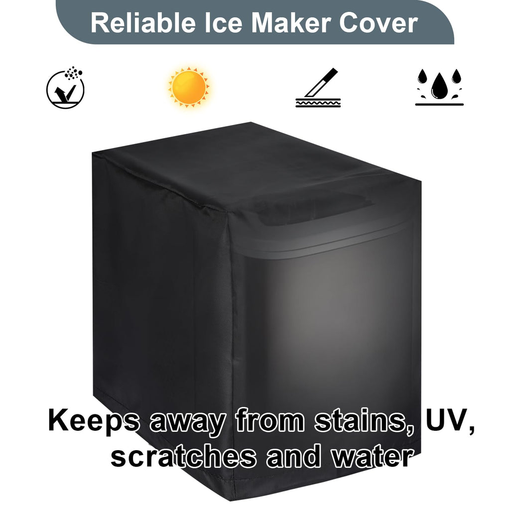 Commercial Ice Maker Cover, Universal Waterproof Shield for Appliances in Home, Garage and Office, Black