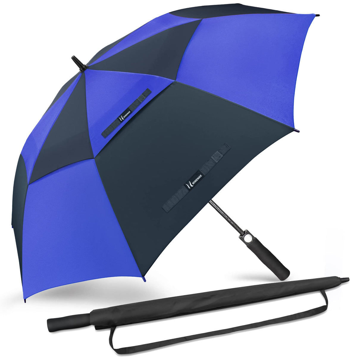 NINEMAX Large Golf Umbrella Windproof Strong 54/62/68 Inch,Extra Big Golf Umbrellas Automatic Open Double Canopy for Gents Women