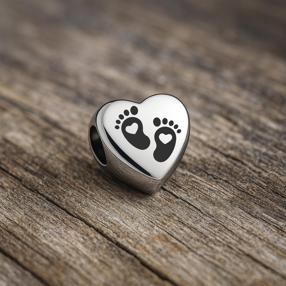 2Burned Custom Personalised Stainless Steel 316 Love Heart Photo Charm
