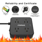 10Ft Extension Cord with Multiple Outlets, 8 Outlets and 4 USB Ports