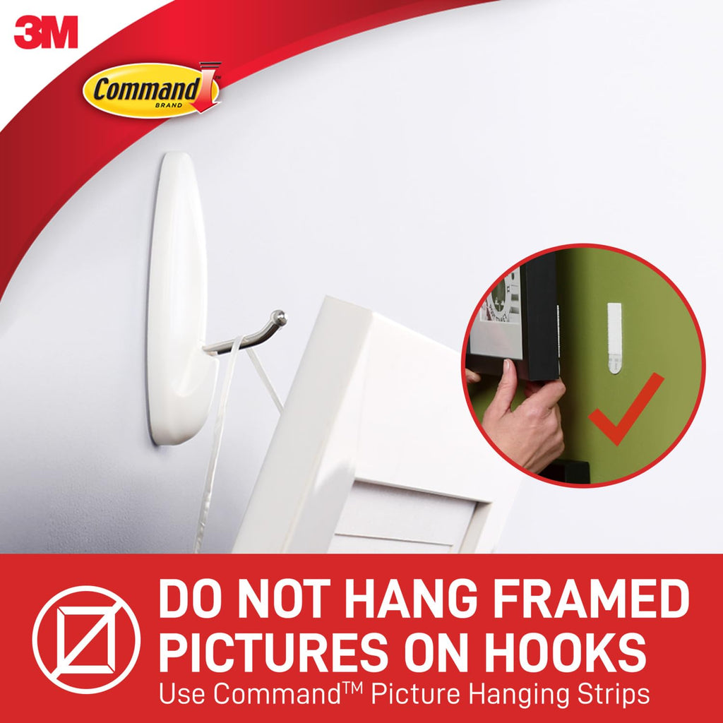 Command Medium Designer Hooks, 6 White Hooks and 9 Adhesive Strips