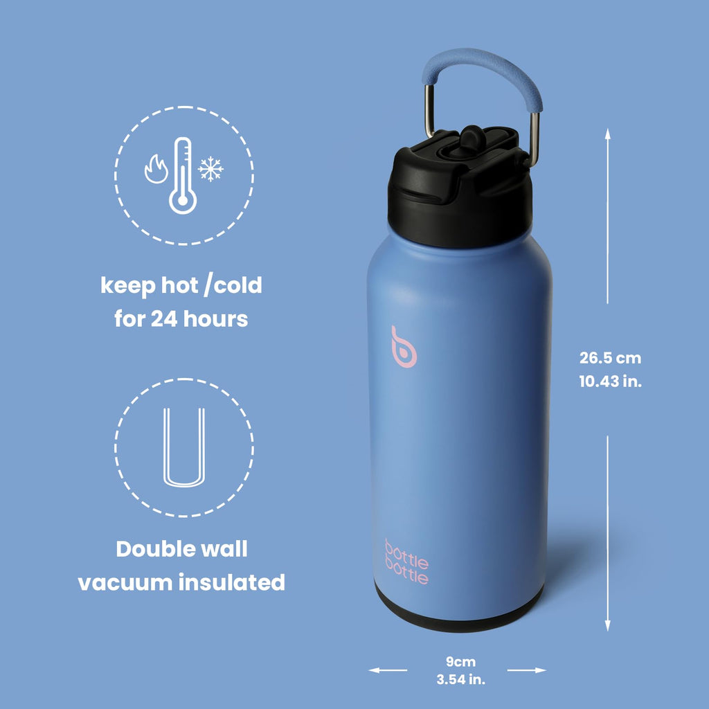 BOTTLE BOTTLE Stainless Steel Bottle with Straw and Pill Box