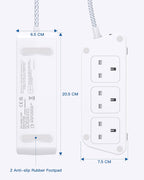 Extension Lead with USB Slots, 6 Way Outlets 5 USB (5A, 3 USB- C Port),1.6M