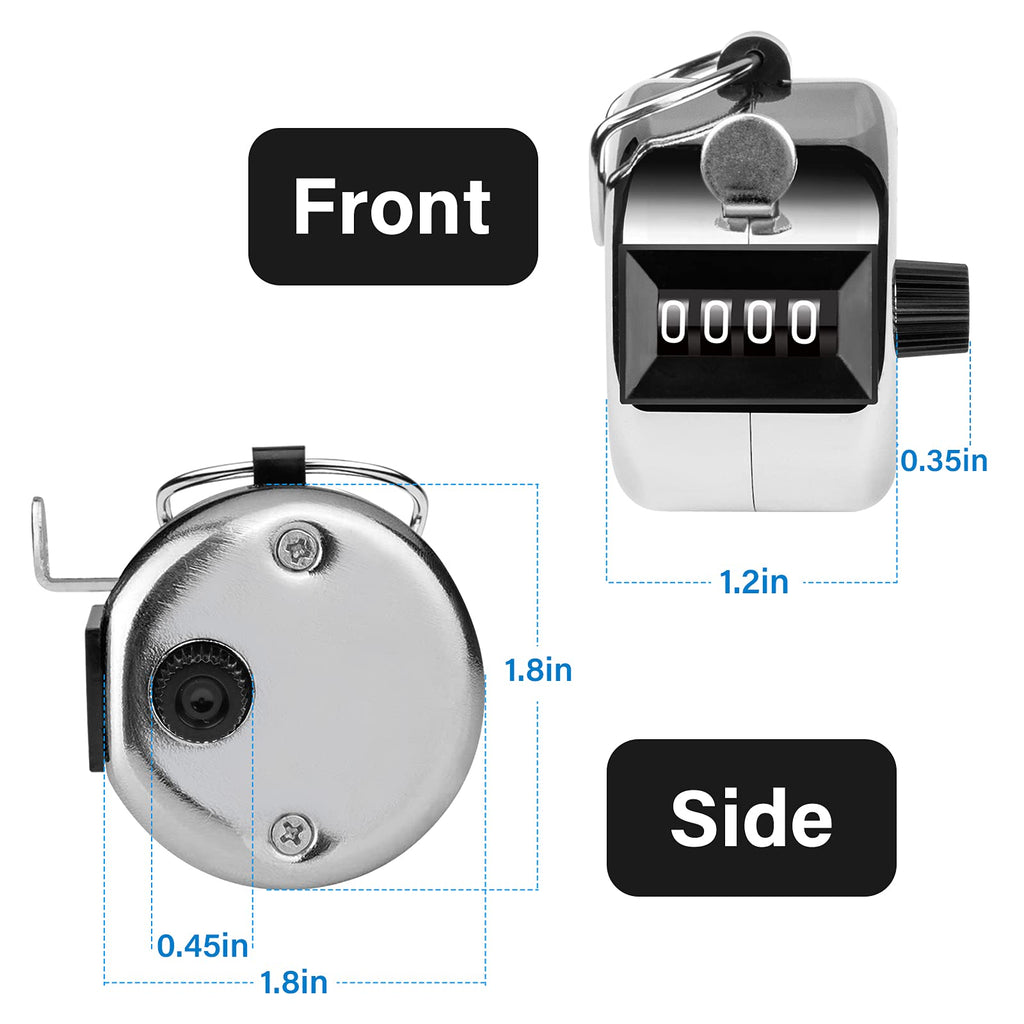 tally counter, 4-digit clicker counter, Metal hand tally counters clicker for counting, golf scoring