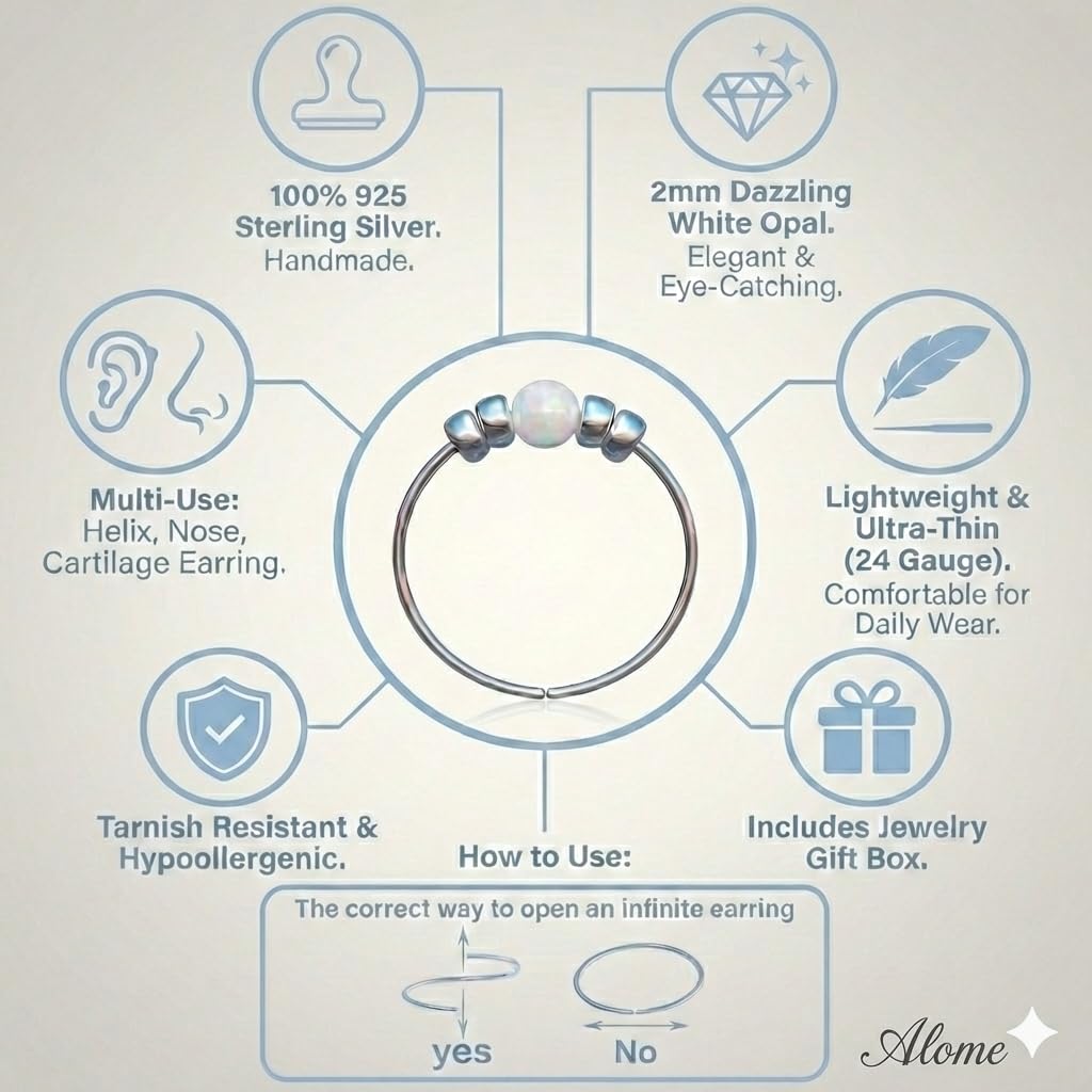Ultra Thin Opal Nose Ring