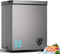 4.0 Cu.Ft Chest Freezer - 7-Temp Adjustable Deep Freezer, Ultra Quiet, Energy Saving, Removable Basket, Compact Small Deep Freezer for Apartments/Garage/Office/Kitchen, Gray