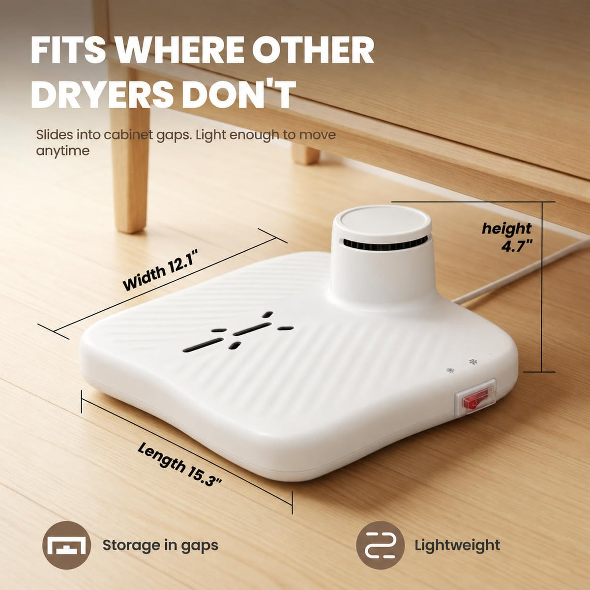 Full Body Dryer after Shower, 960W, Hot and Cool Air, White