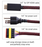 Alex Tech 10ft - 1/8 inch Cord Protector Wire Loom Tubing Cable Sleeve Split Sleeving for USB Cable Power Cord Audio Video Cable – Protect Cat from Chewing Cords - White