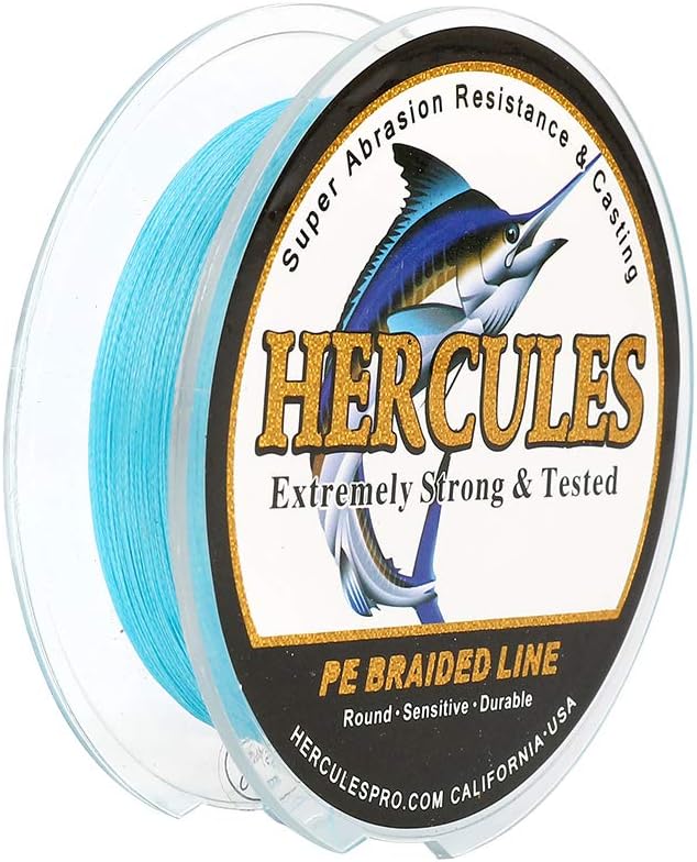 Hercules Braided Fishing Line 4 Strands 100m-2000m 6lb-100lb Super Strong PE Fishing Wire Multifilament Fishing Lines for Saltwater & Freshwater Fishing