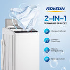 ROVSUN 25LBS Full-Automatic Washing Machine and 3.5CuFt Portable Clothes Dryer Set, Compact Laundry Washer and Dryer Combo Set with Stainless Steel Inner Tub, for Apartment, Dorms, Home
