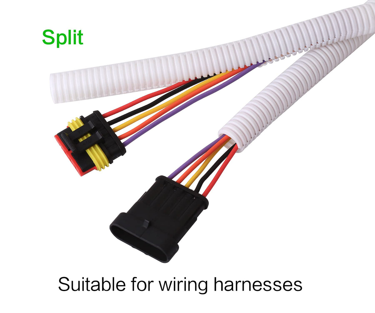 Alex Tech 10ft - 1/2 inch Split Wire Loom Tubing - Black