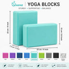 EXERZ Yoga Blocks 2pcs Gym Bricks -Comfortable Fitness Yoga Bricks, Anti-Slip, Lightweight and Travel Friendly Pilates Practice