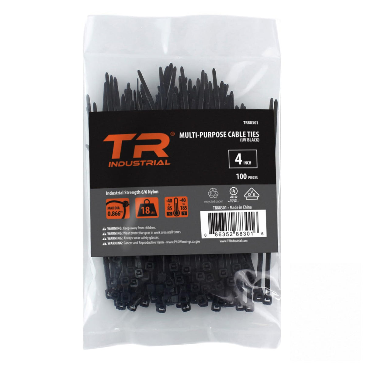 TR Industrial Multi-Purpose Natural Cable Ties, 48 inches, 50 Pack